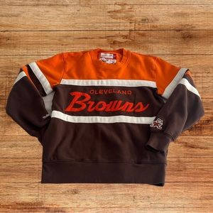 Rare Mitchell & Ness Cleveland Browns Throwback Sweatshirt with pockets